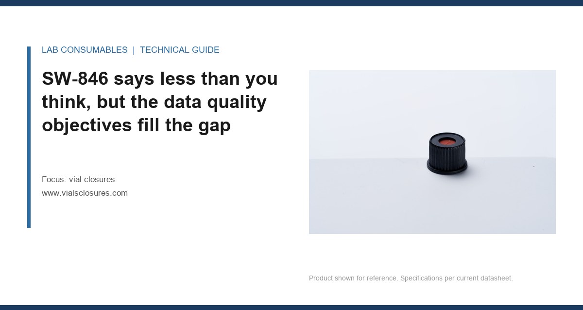 SW-846 says less than you think, but the data quality objectives fill the gap